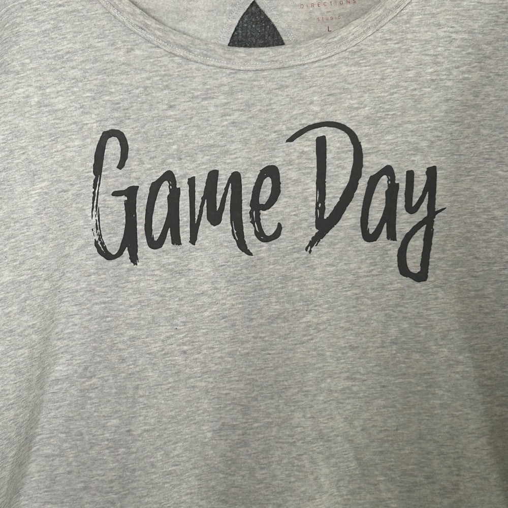 New Directions Studio Womens Gray Game Day Graphic Sweatshirt Size L - Picture 2 of 9